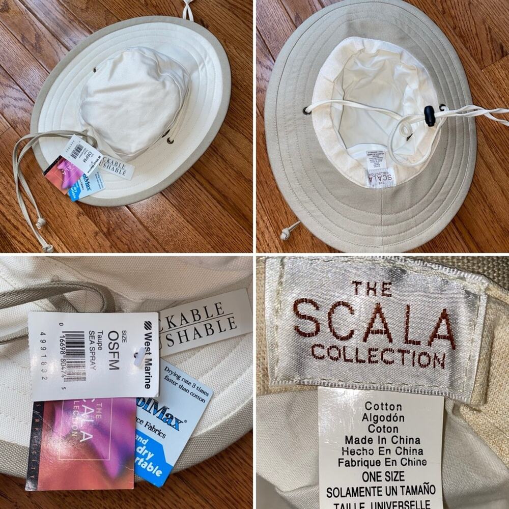 New SCALA Seaspray Womens Sun Hiking Hat Cotton Duck OSFM Packable